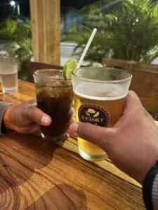 D family cristo Rey beed and rum & Coke